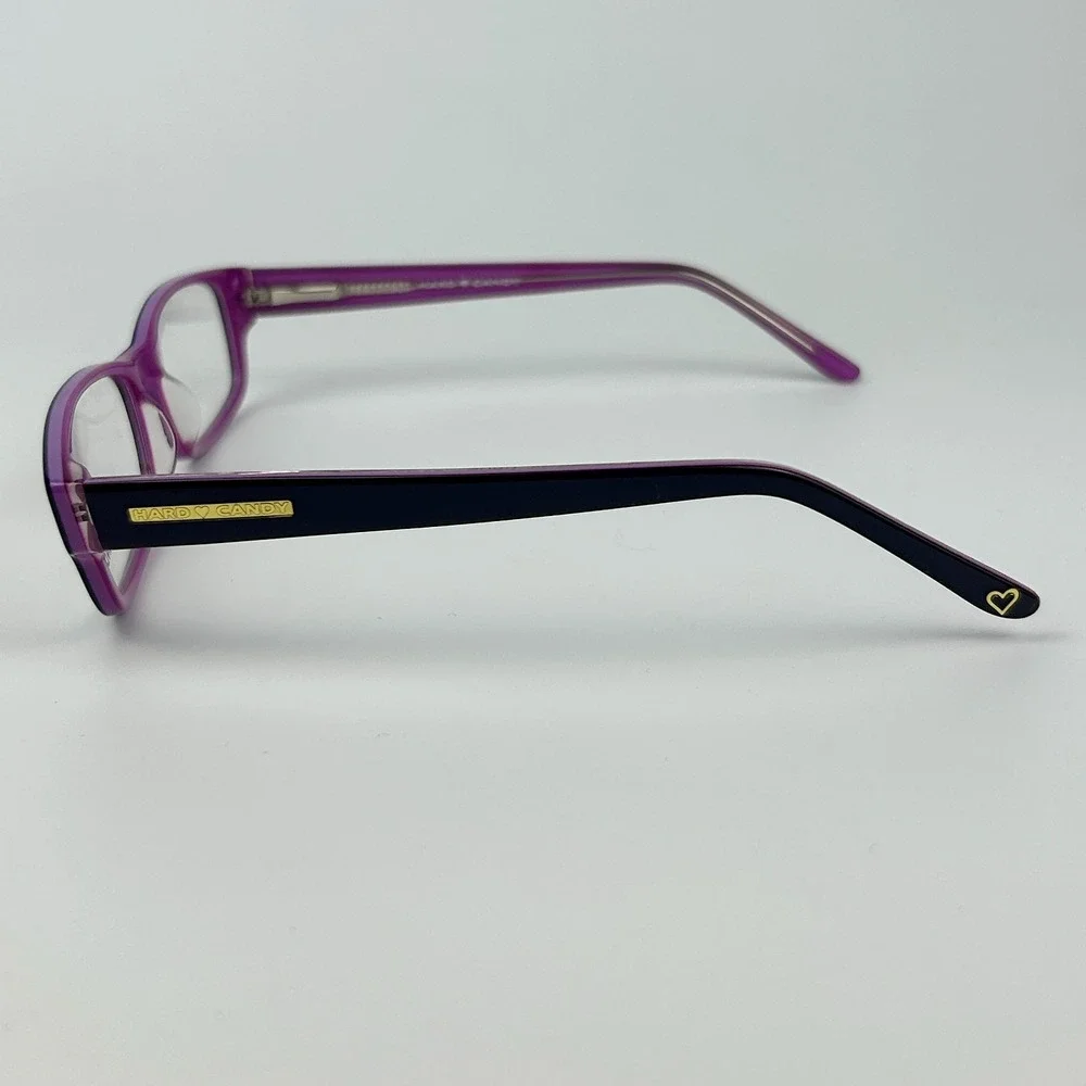 Hard Candy HC04 DPUR Women Eyeglasses Frame Black Plastic Full Rim 53-16-135 mm